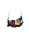 Swinging Garden Gnome on Leaf Outdoor Statue