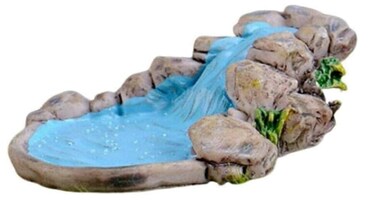 Blue DIY Miniature Mini Water Pool Fairy Garden Lawn Ornament for Mountain Dollhouse Decor Craft Outdoor Statues Antique European Village Character and Manor Style