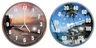 SWIMLINE HYDROTOOLS Poolside Wall Clock and Thermometer Combo Set