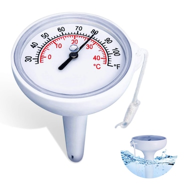 Floating Pool Mechanical Thermometer with String Water Temperature Thermometer with Accurate Temperature Readings Perfect for Outdoor and Indoor Swimming Pool Hot Tub Aquariums Spa