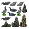 WSDMAVIS 12Pcs Simulation Mandarin Duck Resin Statue Miniature Animal Figurine for Desktop Car Decor &amp; Micro Landscape Cute Yuan Yang Sculpture for DIY Fairy Garden Bonsai &amp; Terrarium Craft