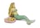 Catching Some Rays Mermaid Aqua Green 8 Inch Resin Stone Outdoor Statue