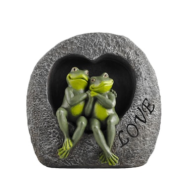 DurableDelights Lover Frog Decor Garden Frogs Couple Statues Romantic Resin Animal Figurine Frog Stuff Outdoor Lawn Accessories 7 Inch