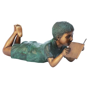 Design Toscano Boy Garden Reader Bronze Statue