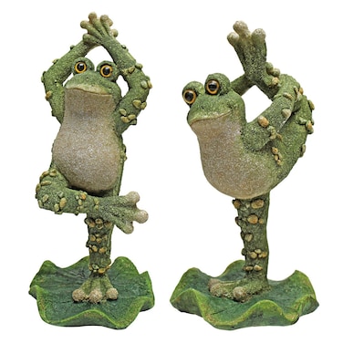 Design Toscano Boogie Down Dancing Frog Statues, Multicolored
