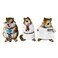 OrnamentallyYou Whimsical Chipmunk Trio Set of Three Figurines, 5" Cute Desk Decor and Garden Statues