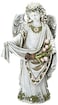 Roman Josephs Studio Inspirational Girl Angel Wearing Floral Trimmed Gown with Birds Garden Statue, 16.5-Inch