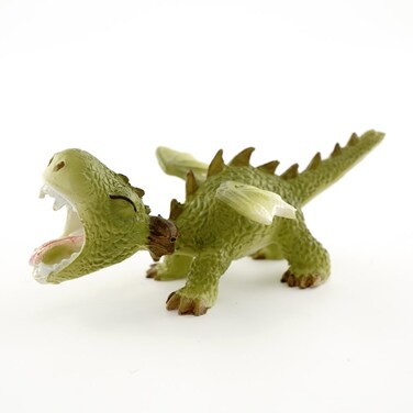 Top Collection 4413 Miniature Fairy Garden &amp; Terrarium Mini Dragon Roaring Statue, Small, Green