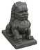 Hi-Line Gift Ltd Foo Dog-Right Paw on Cub Statues, Clay Fibre Brown