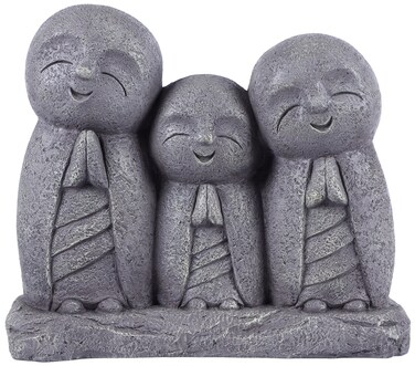 Praying Lucky Japanese Jizo Family Statue