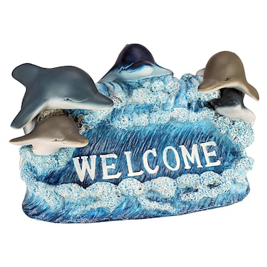 Design Toscano QM13001 Dolphin Welcome Statue, One Size, Full Color