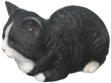Hi-Line Gift Ltd Sleeping Cat Statue, Black/White