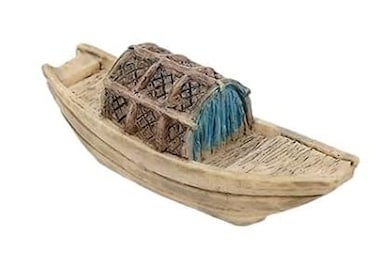 Topped Boat Miniature Fairy Garden Accessories,Miniature Pond Lawn Garden Ornament Figurines, Mini Lighthouse Water Well Bridge Figurines, Micro Landscape Ornaments for Garden DIY Kit Statues