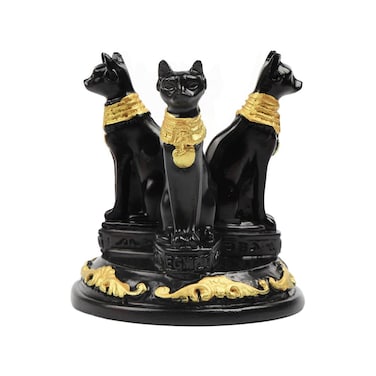 Comimark 1pc Bastet Cat Goddess Statues, Black Cat Statue, Ancient Egypt Kittens, Crystal Base, for Garden Patio Tabletop Home Decor (2.9 * 2.9inch)