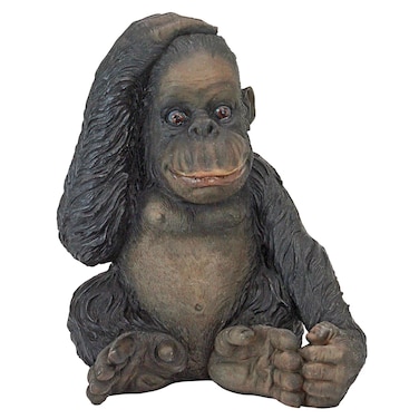 Design Toscano JQ3551 Curly The Chimpanzee of The Jungle Funny Monkey Statue, One Size, Full Color