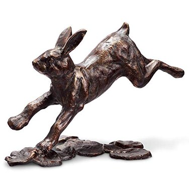 SPI Home Cast Aluminum Running Rabbit Garden Sculpture 15 Inches Long