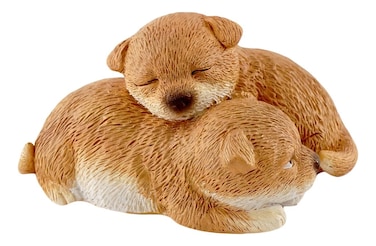 Top Collection Miniature Garden Puppies Cuddling