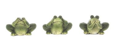 Distinctive Designs Set of 3 'See, Hear, Speak No Evil' Frog Figurines