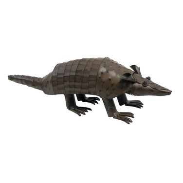 TG,LLC Treasure Gurus Rustic Metal Armadillo Statue Southwestern Home Office Desk Decor Western Yard Lawn Garden Art
