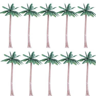Dong Huang 20pcs Plastic Fake Mini Coconut Palm Tree for Crafts, Artificial Miniature Plant Pots Bonsai Craft Micro Landscape DIY Decor, Miniature Beach Accessories