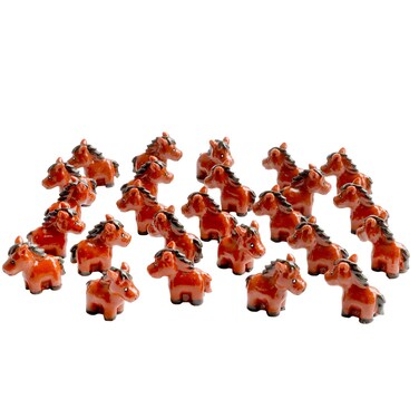 Aydinids 25 Pcs Mini Horse Figurines Horses Resin Horse Foal Models Tiny Horses Set Miniature Pony Mini Resin Animals Fairy Garden Accessories for Landscape Terrarium Cake DIY Outdoor Statue