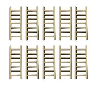 Tophappy Mini Ladders Fairy Garden Accessories,Wood Step Ladder Set Micro Landscape Accessories for DIY Dollhouse D&eacute;cor (10pcs Ladder)