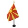 Macedonia Table Flag 4'' x 6'' - Macedonian Desk Flag 15 x 10 cm - golden spear top - AZ FLAG