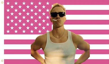 Rafe Cameron pink American Flag 3x5 Ft Outdoor Indoor,Drew USA Starky Tapestry Wall Hanging for Bedroom Living Room Dorm Home Decor