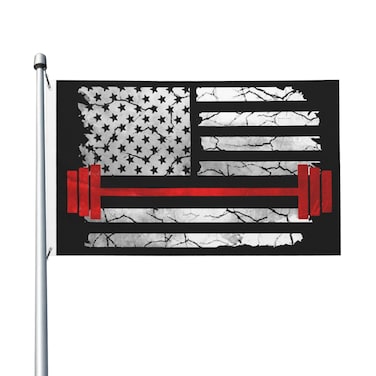 American Flag Weightlifting Lifting Flag 3x5 Ft Outdoor Flag USA Flag Garden Yard House Decor Flags Parade Party Flag