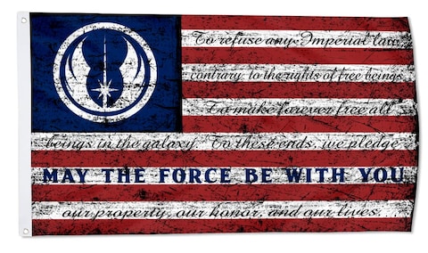 Galactic Republic Vintage American stripes Flag Banner Outdoor Indoor Decoration Flag 3x5Feet Double Stitched Polyester with Brass (Jedi Order)