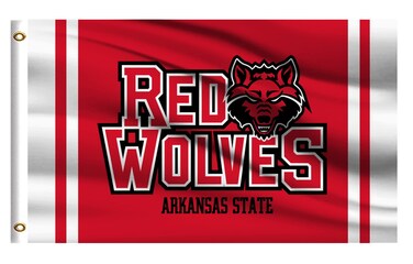 Arkansas State Red Wolves Flag Outdoor,Outside 3x5 Banner, Double Sided