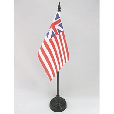 Grand Union Table Flag 4'' x 6'' - USA - American Desk Flag 15 x 10 cm - Black plastic stick and base - AZ FLAG