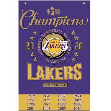 Lakers 2020 LA 17 Times Champions Flag Champ 3'x5' Banner Gifts for Youth Kids Mens Outdoor/Indoor Garden Flags