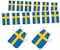LUSEOAN 2 Packs Sweden Swedish Mini Flag Banner String Small Miniature Hanging Flags Decorations,60 Feet 40 Flags