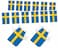 LUSEOAN 2 Packs Sweden Swedish Mini Flag Banner String Small Miniature Hanging Flags Decorations,60 Feet 40 Flags
