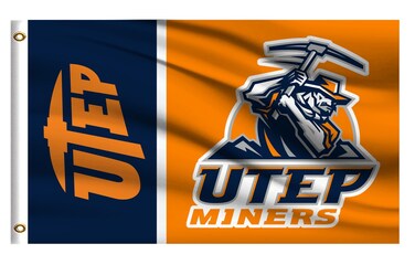 College Flag Outdoor Compatible for UTEP Miners The University of Texas at El Paso,Outside 3x5 Banner, Double Sided