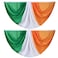 Ireland Irish Pleated Fan Flag Bunting 3 x 6 Ft Ireland Pleated 2 Pcs Fan Flag Banner Indoor/Outdoor/Front Porch Decorations, Ireland Half Fan Flag Patriotic Holiday decorations, Celebrations
