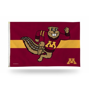 Rico Industries NCAA Minnesota Golden Gophers Maroon with Gold Stripe 3' x 5' Banner Flag Single Sided - Indoor or Outdoor - Home D&eacute;cor