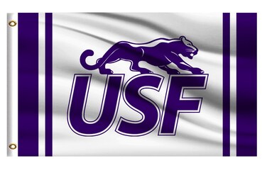 College Flag Outdoor Compatible for Sioux Falls Cougars,Outside 3x5 Banner, Double Sided
