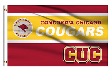 Concordia Cougars Flag Outdoor,CUC University Chicago Outside 3x5 Banner, Double Sided