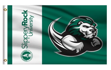 College Flag Outdoor Compatible for Slippery Rock,Outside 3x5 Banner, Double Sided