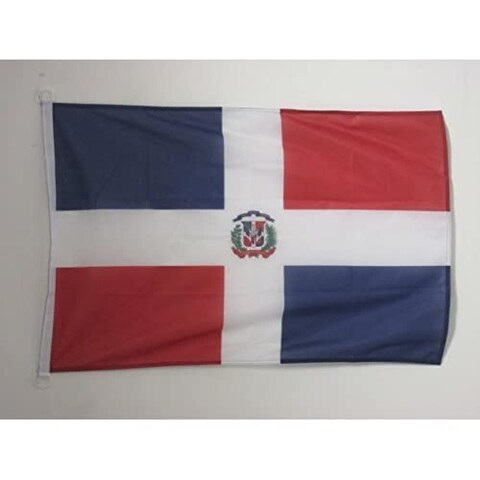 AZ FLAG Dominican Republic Flag 2&#39; x 3&#39; for Outdoor - Dominican Flags 90 x 60 cm - Banner 2x3 ft Knitted Polyester with Rings