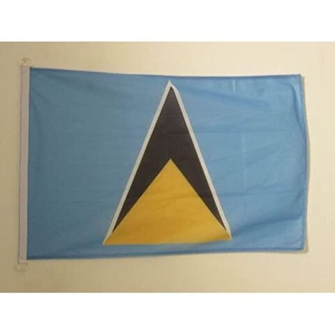 AZ FLAG Saint Lucia Flag 2&#39; x 3&#39; for Outdoor - Saint Lucian Flags 90 x 60 cm - Banner 2x3 ft Knitted Polyester with Rings