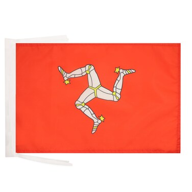 Isle of Man Flag 18'' x 12'' cords - Manx - English SMALL flags 30 x 45cm - Banner 18x12 in - AZ FLAG