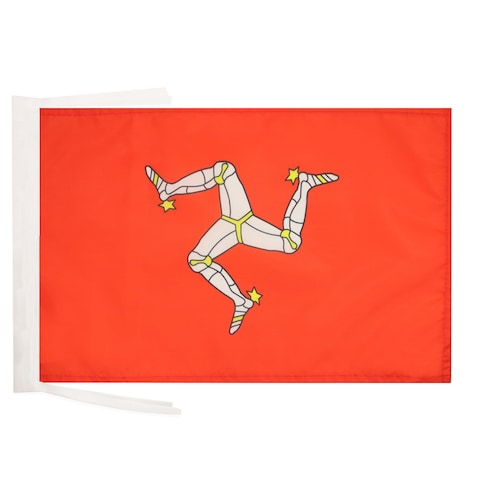 Isle of Man Flag 18&#39;&#39; x 12&#39;&#39; cords - Manx - English SMALL flags 30 x 45cm - Banner 18x12 in - AZ FLAG