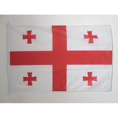 Georgia Flag 3' x 5' External Use - Georgian flags 90 x 150 cm - Banner 3x5 ft Knitted Polyester with rings - AZ FLAG