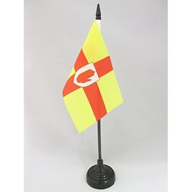 Ulster Table Flag 4'' x 6'' - Ireland - Irish province of Desk Flag 15 x 10 cm - Black plastic stick and base - AZ FLAG