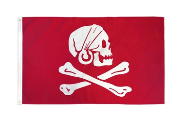 AZ FLAG - Pirate Henry Avery Red Flag - 3x5 Ft - 100D Polyester Skull Pirates Banner with Two Metal Grommets - Fade Resistant - Vivid Colors - 3' x 5' Feet - 150x90 Cm