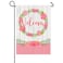 Spring Welcome Garden Flag 12.5x18 Valentine Pink Rose Flower Wreath Garden Flag Romantic Spring Summer Floral Decor Yard Sign for Anniversary Wedding Valentine's Day Outdoor Decoration