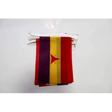 International Brigades Spanish Republic 6 meters BUNTING Flag 20 flags 9'' x 6'' - Spain Republican - Popular Front STRING flags 15 x 21 cm - AZ FLAG